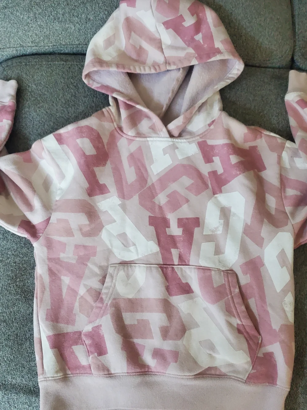 Girls Size 10 Kids Gap Pink Letter-Print Hoodie & Joggers Set